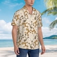 thumbnail image 5 of Xecao Cartoon Poodle Dog print Hawaiian shirt - a stylish short-sleeve button-down for men, perfect for casual beach and tropical outings., 5 of 9