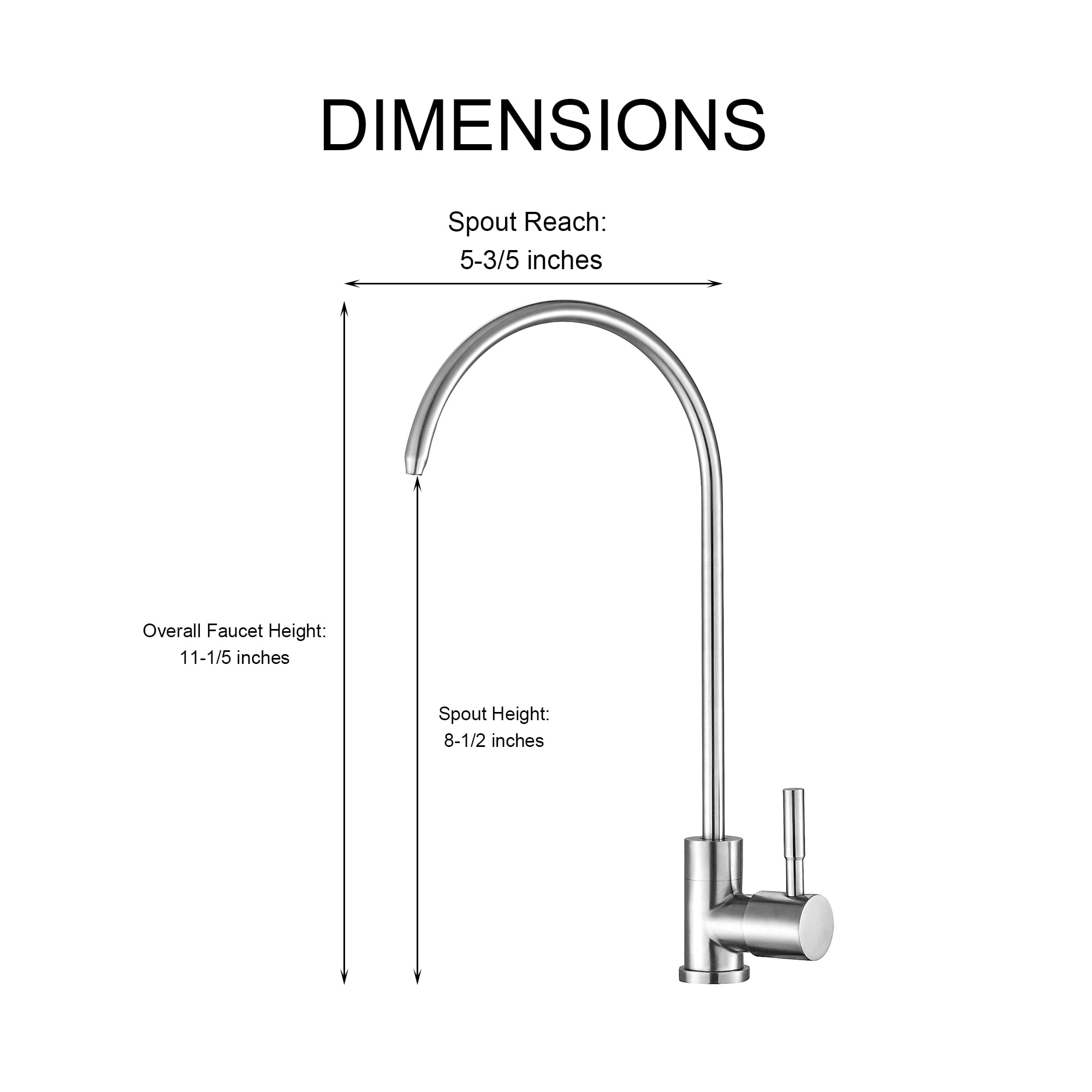 Brushed Nickel Finish Stainless Steel Kitchen Sink Faucet (Cold Water Tap)