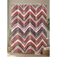 thumbnail image 4 of Shower Curtains for Bathroom-72"x72", Nordic Wave Chevron Twill Lines Waterproof Bath Curtain Grommet Shower Curtain Set with Hooks, Retro Geometric Colorful Stripes Washable Bath Accessories, 4 of 6