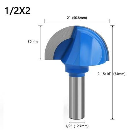 

1/2 shank Round Nose Two Flutes Router Bit Woodworking Cove Bit solid carbide