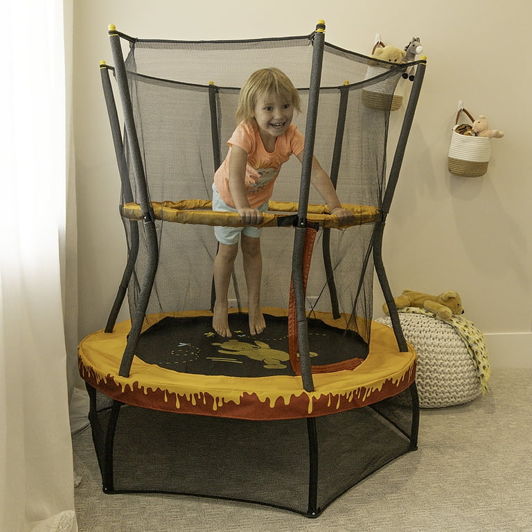 SKYWALKER SPORTS 48 Inch Indoor Outdoor Mini Trampoline with Net Enclosure and Handlebar