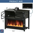 thumbnail image 3 of 40-50 Gallon Aquarium Stand with LED Flame Light and Metal Frame -NO HEAT, Fish Tank Stand with Glass Doors, Modern Design Storage Cabinet Hold Up for 700LBS, Black, 3 of 10