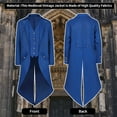 thumbnail image 2 of WASFDN Medieval Halloween Costumes Men's Gothic Steampunk Tailcoat Men's Medieval Victorian Jacket For Carnival Masquerade Costume,Blue,XL, 2 of 5