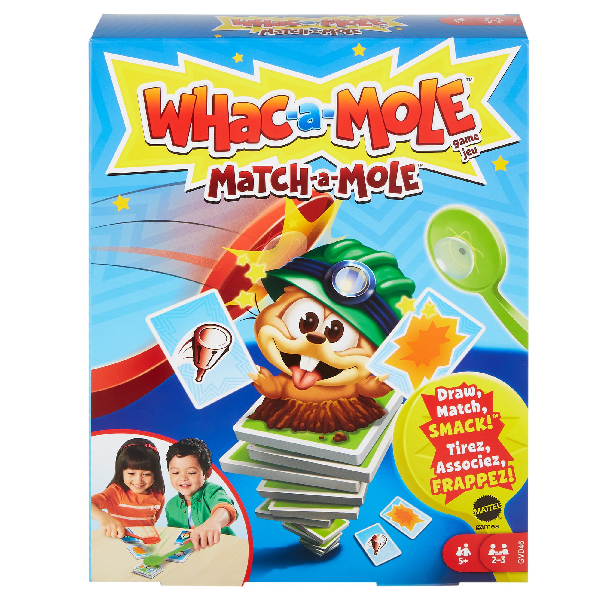 Whac-A-Mole Match-A-Mole Kids Card Game with Mole Smackers for 5 Year Old & Up