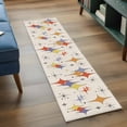 thumbnail image 4 of Colorful Stars Runner Rugs 2x6 ft Vintage Purple Orange Red Star Shiny Diamonds Washable Hallway Rugs Non-Slip Floor Mats Absorbent Carpet Bedside Runners for Bedroom Kitchen Laundry Room, 4 of 9