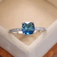 thumbnail image 3 of 5 Colors Princess Cut Cz Band Womens 925 Silver Filled Engagement Ring Size 6-10, 3 of 9