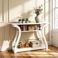 thumbnail image 2 of SuperDeal Simple Curve Console Table Porch Side Table Glossy MDF White, 2 of 9