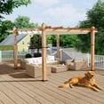 thumbnail image 1 of 10x10 ft outdoor gazebo con beige retractable canopy, 1 of 6