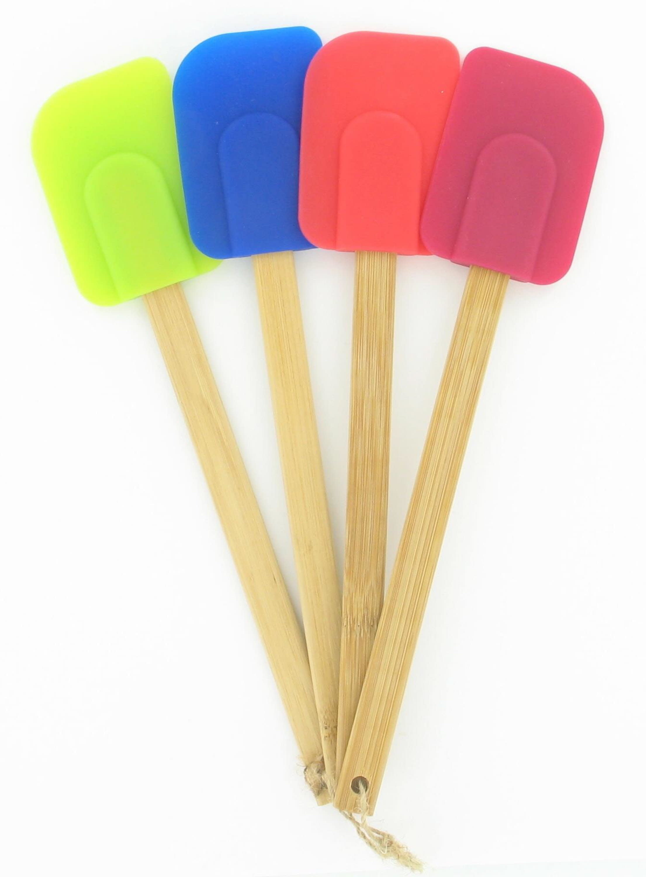 Farberware Set of 4 Wood Handle Multi-Color Silicone Spatula