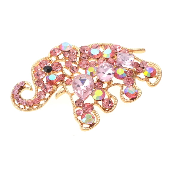 Crystal Elephant Brooch