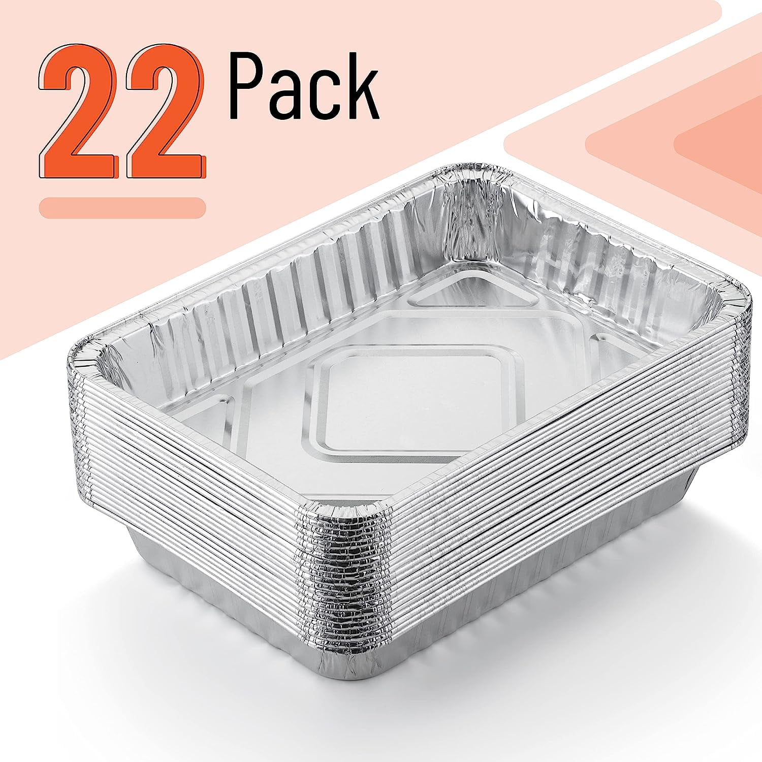 8.4 x 12.4 Aluminum Foil Pans No Lids (150 Pack), Durable Disposable  Grill Drip Grease Tray, Half-Size Deep Steam Pan and Oven Buffet Trays