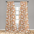 thumbnail image 4 of Ambesonne Foxes Curtains, Flowers Forest Animals Art, Pair of 28"x95", Orange Yellow and Pink, 4 of 4