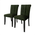 thumbnail image 2 of Castle Place Mid-Century Button Tufted Wooden Dining Chairs, Green, Set of 2, 2 of 7