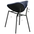 thumbnail image 4 of Upholstered PU Leather Dining Chairs (Set of 4), Mid-Century Modern, Curved Backrest, Blue, 4 of 8