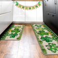 thumbnail image 6 of St. Patrick''s Day Kitchen Rugs Set of 2, Shamrock Clover Polka Dot Stripes Gold Coins Kitchen Mats Decor, Irish Holiday Floor Door Mat Home Decorations -17x29 and 17x47 Inch, 6 of 6