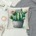 thumbnail image 2 of JRXY  Square Throw Pillow Covers Green Plant Pot Cartoon Cactus Cacti Red Flowers Home Decorative Cushion Case Succulent Accent Pillow Protector (Dot Pot) White, 2 of 5