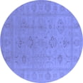 thumbnail image 1 of Ahgly Company Indoor Round Oriental Blue Traditional Area Rugs, 3' Round, 1 of 4