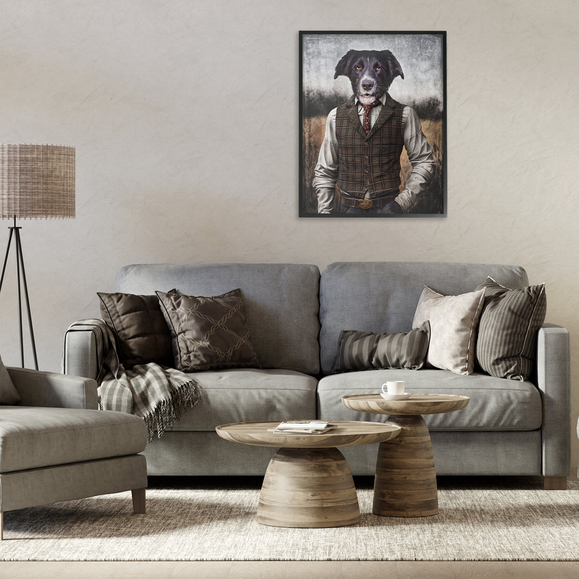 Stupell Industries Dog in Colonial Clothes Animals & Insects Painting Black Framed Art Print Wall Art, 24 x 30