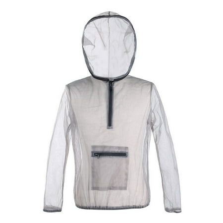 LIVEST Men Outdoor Anti-mosquito Fishing Mesh Hooded Long Sleeve Jacket Coat Top Suit