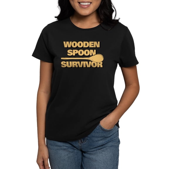 CafePress - Wooden Spoon Survivor Women's Dark T Shirt - Women's Traditional Fit Dark T-Shirt
