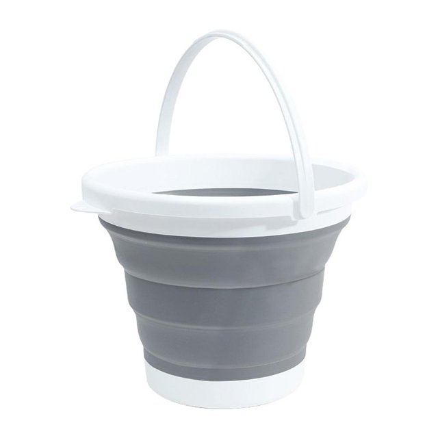 Cubo plegable de 10 l para ahorrar espacio, portátil, plegable, para exteriores (naranja)