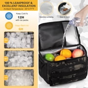 TRIPGEAR Double Deck Cooler Backpack for Men,Large Lunch Backpack, Soft Cooler Bag,Insulated Leak Proof Lightweight