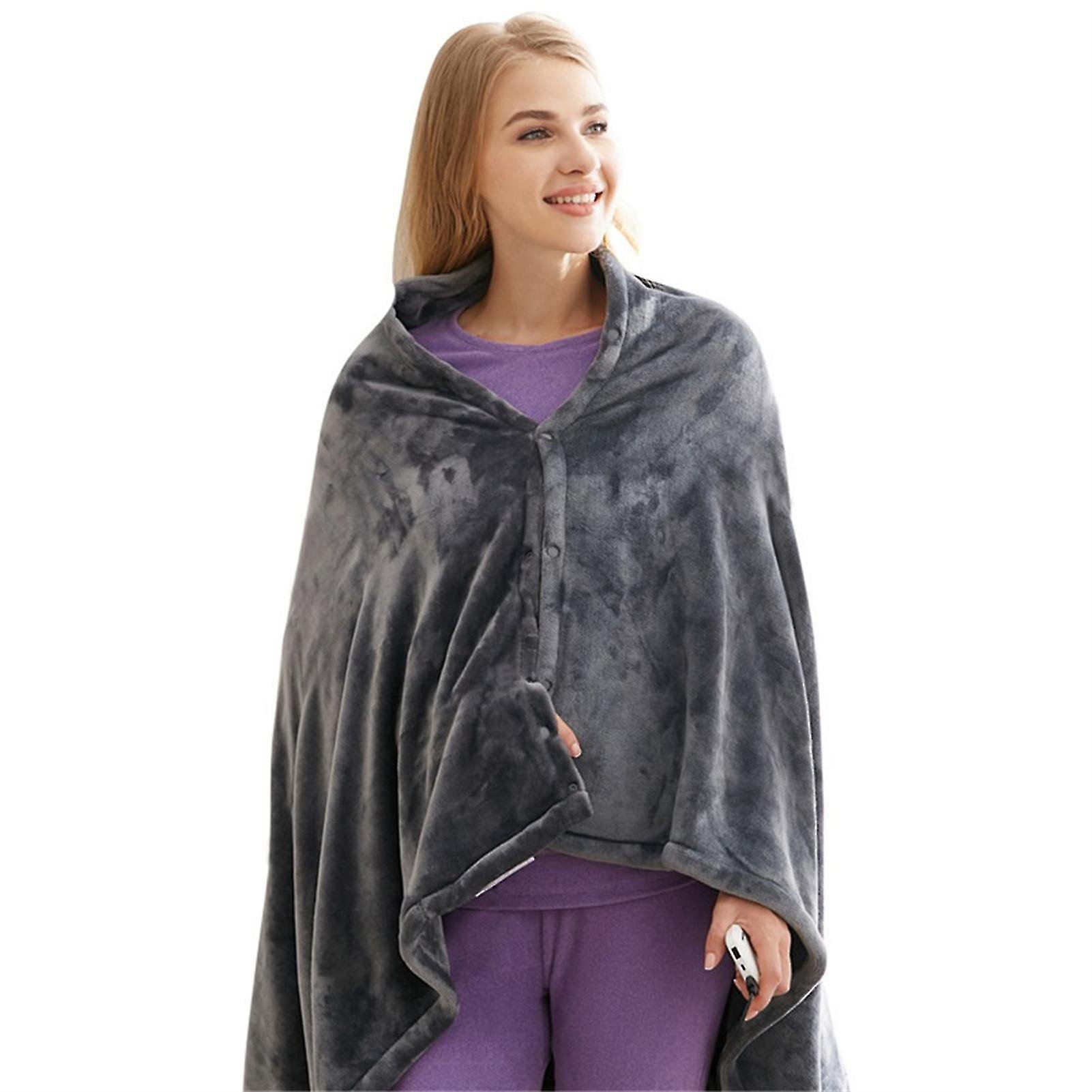 Usb Electric Heated Warm Shawl Portable Washable Heating Fleece Blanket |  Walmart Canada