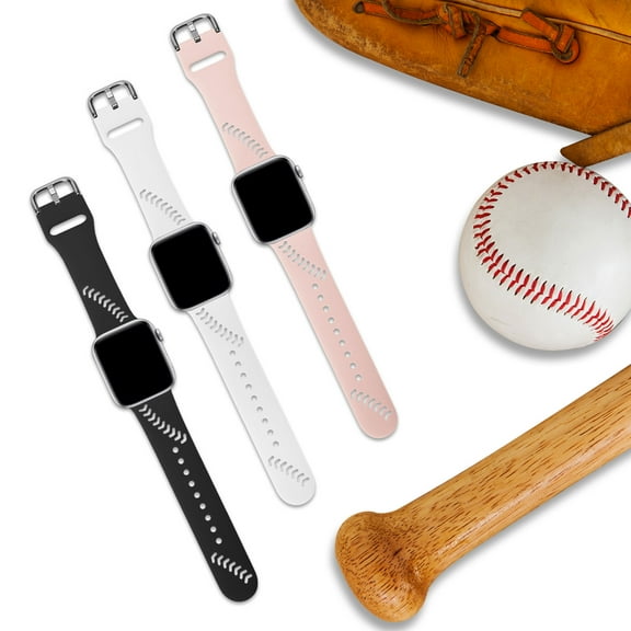 Bandiction Cute 3 Pack Sport Bands Compatible with Apple Watch Band 41mm 40mm 38mm, Soft Silicone Sport Wrist Strap Compatible with iWatch SE Series