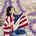 thumbnail image 5 of AZXY 4th of July Patriotic Tinsel Garland Red White Blue Star Foil Decorations 6.56Ft for Indoor Outdoor Tree Mantle Party Decor, 5 of 7