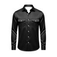 thumbnail image 4 of StSilkitty Men's Satin Shirts Long Sleeve Collared Button down Dress Shirt with Pockets Lightweight Business Casual Tops, 4 of 5