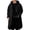 (NEW24)Black, variant on Men's Long Hooded Overcoat with Button Front Casual Warm Wool Blend Trench Coat for Winter Layering Trendy Elegant Streetwear
