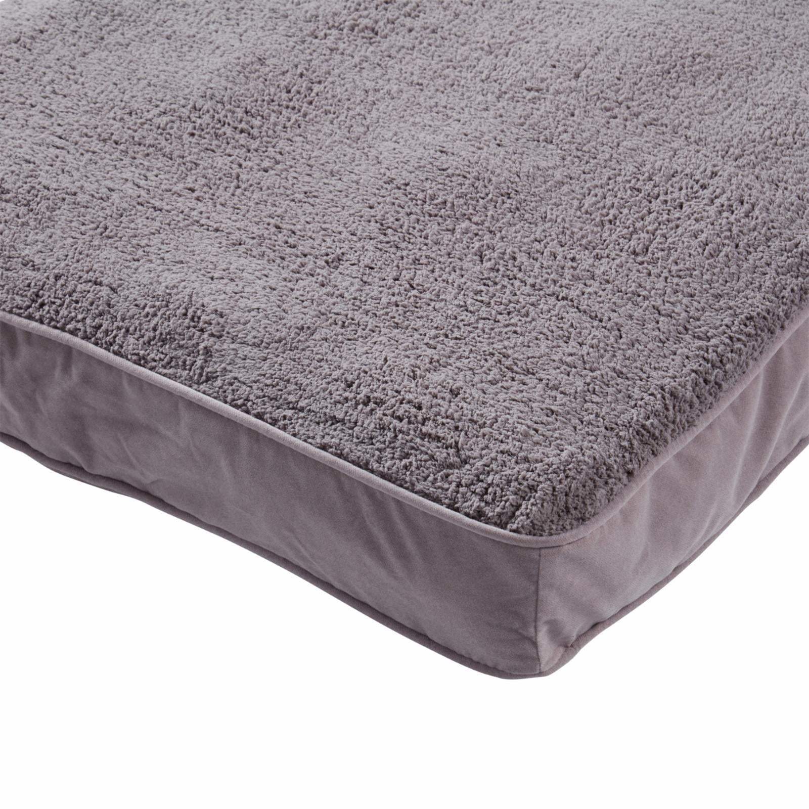 Happy Hounds Daisy Deluxe Sherpa Supportive Dog Bed, Gray, Large (48 x 36 in.)
