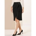 thumbnail image 2 of Unique Bargains Jupes d'Été pour Femmes Faux Nœud devant Jupe Longueur Genou, 2 of 6