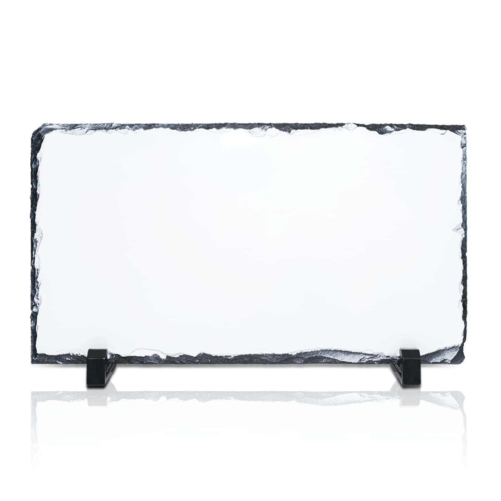 MR.R Sublimation Blanks Rectangle Rock Slate Photo Plaque Picture Frame, Customized Photo Frame Novelty for Wedding,Birthday,Baby Birth 4.7x8.6 inch 12x22cm