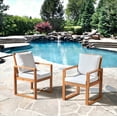 thumbnail image 2 of Weston Eucalyptus Wood Outdoor Dining Chairs with Gray Cushions/Set of 2, 2 of 7