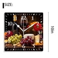 thumbnail image 2 of 10 Inch Wall Clock Battery Operated Silent Clock Decorative for Office, Kitchen, Outdoor, Living RoomWine and Grapes Print, 2 of 4