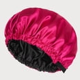 thumbnail image 2 of Silk Satin Sleep Cap – Double Layer, Adjustable, Hair Protection – For Curly & Long Hair – 1pc, 2 of 7