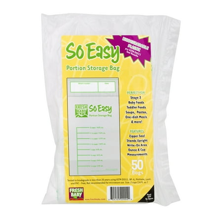 Fresh Baby So Easy Baby Food Storage Bag, 50 pack