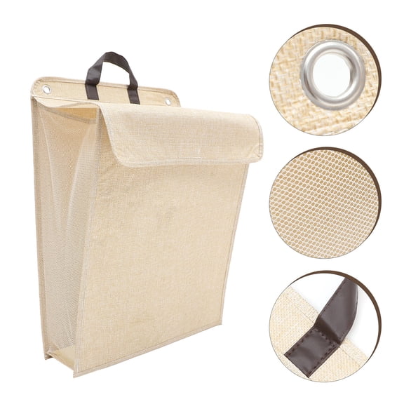 FOMIYES Beige Foldable Wall Clothes Basket for Practical Bathroom and Home Use