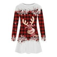 thumbnail image 4 of Womens Summer Dresses, Dresses for Women,Women's 2023 Fashion Casual Christmas Party Dress Long Sleeve Round Neck Snowflake Print Holiday Elegant Comfortable Stylish, 4 of 6