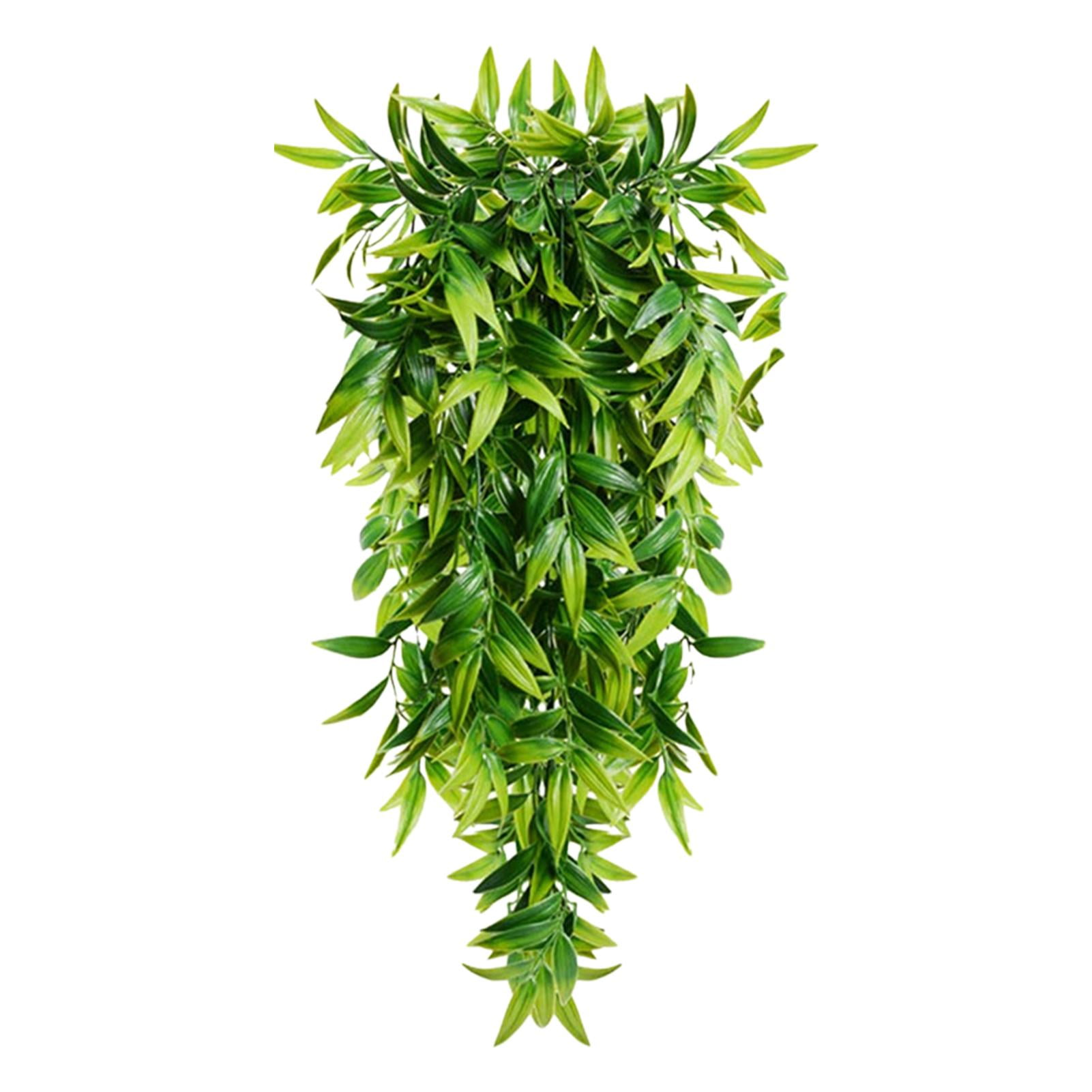 Artificial Hanging Plants Fake Bamboo Leaves Plants Faux Hanging