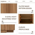 thumbnail image 3 of Brafabhome 67"H Fluted Armoire Wardrobe Closet with Drawer, Wooden 2 Doors Wardrobe Cabinet with Hanging Rod & Adjustable Shelf for Bedroom | Nature, 3 of 10