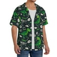thumbnail image 4 of KLL T rex and Dinosaur Bone Print Men's Shirt Short Sleeve Button Down Summer Cuba Beach Shirts- 4X-Large, 4 of 7