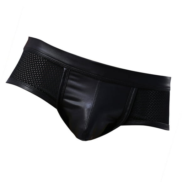 Los Hombres de material cuero de La PU Suspensorio Ropa Interior Calzoncillos Calzoncillos