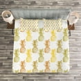 thumbnail image 3 of Ambesonne Tropical Quilted Bedspread Set 3 Pcs, Sketched Stamp Minimal, Queen Size, Olive Green Cinnamon, 3 of 3