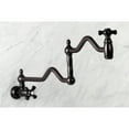 thumbnail image 4 of Kingston Brass KS2105PKX Duchess Two-Handle 1-Hole Wall Mount Pot Filler Faucet in Oil Rubbed Bronze, 4 of 8