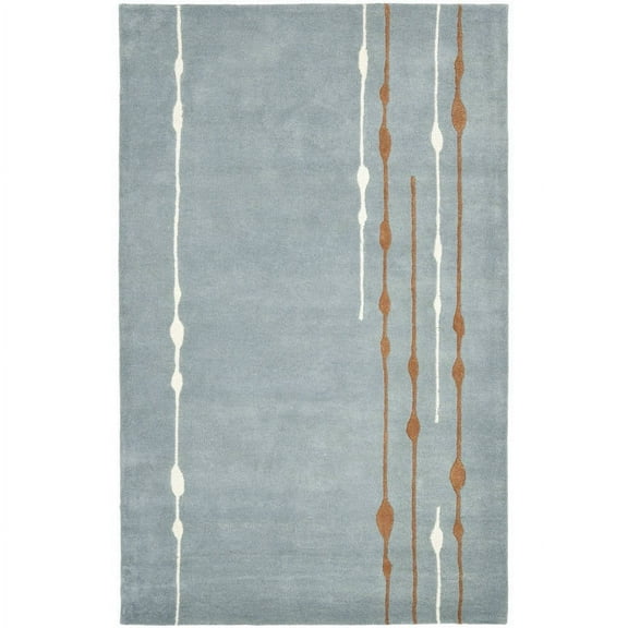 SAFAVIEH Soho Caleb Striped Wool Area Rug, Blue/Multi, 7'6" x 9'6"