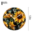thumbnail image 2 of 12 Inch Wall Clock Battery Operated Silent Clock Decorative for Office, Kitchen, Outdoor, Living Room，Watercolor Sunflower Background Lovely Pattern, 2 of 4
