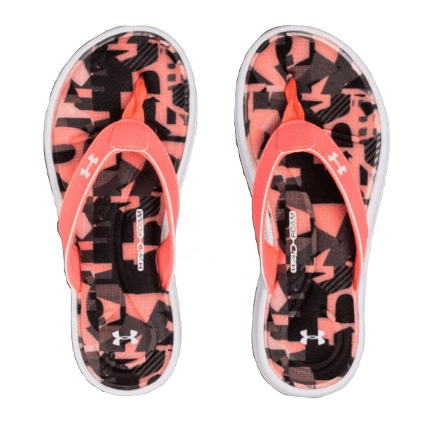 girls under armour flip flops