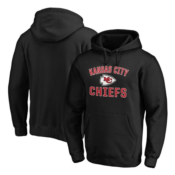 Men's Black Kansas City Chiefs Victory Arch Team Fitted Pullover Hoodie